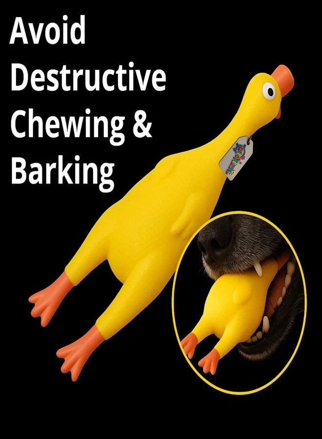 ويستيرن إرا لعبة مضغ مطاطية طويلة قابلة للتمدد على شكل بطة من العصر الغربي | لعبة مضغ مطاطية طويلة قابلة للتمدد للحيوانات الأليفة | لعبة بطة كرتونية صفراء للكلاب مع صفارة مدمجة | لعبة لعب ناعمة للجراء والكلاب | لعبة على شكل حيوان مرح - Image 4